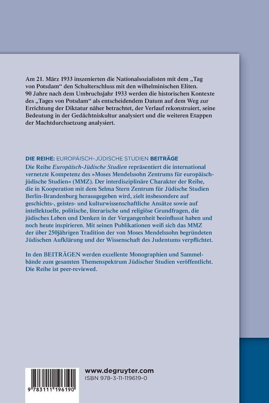 Rückseite: 9783111196190 | Der Tag von Potsdam | Werner Treß (u. a.) | Taschenbuch | VI | Deutsch