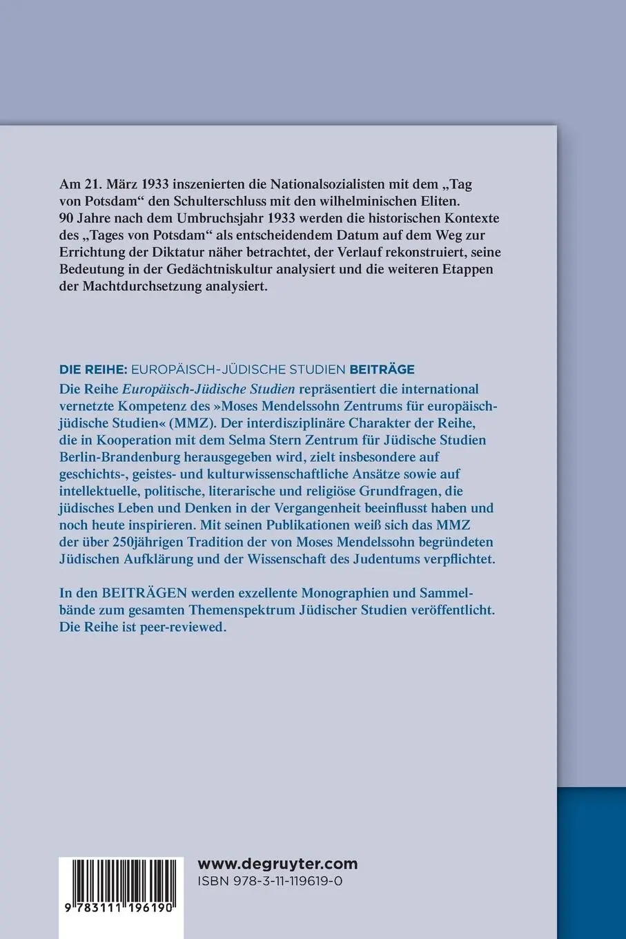Rückseite: 9783111196190 | Der Tag von Potsdam | Werner Treß (u. a.) | Taschenbuch | VI | Deutsch
