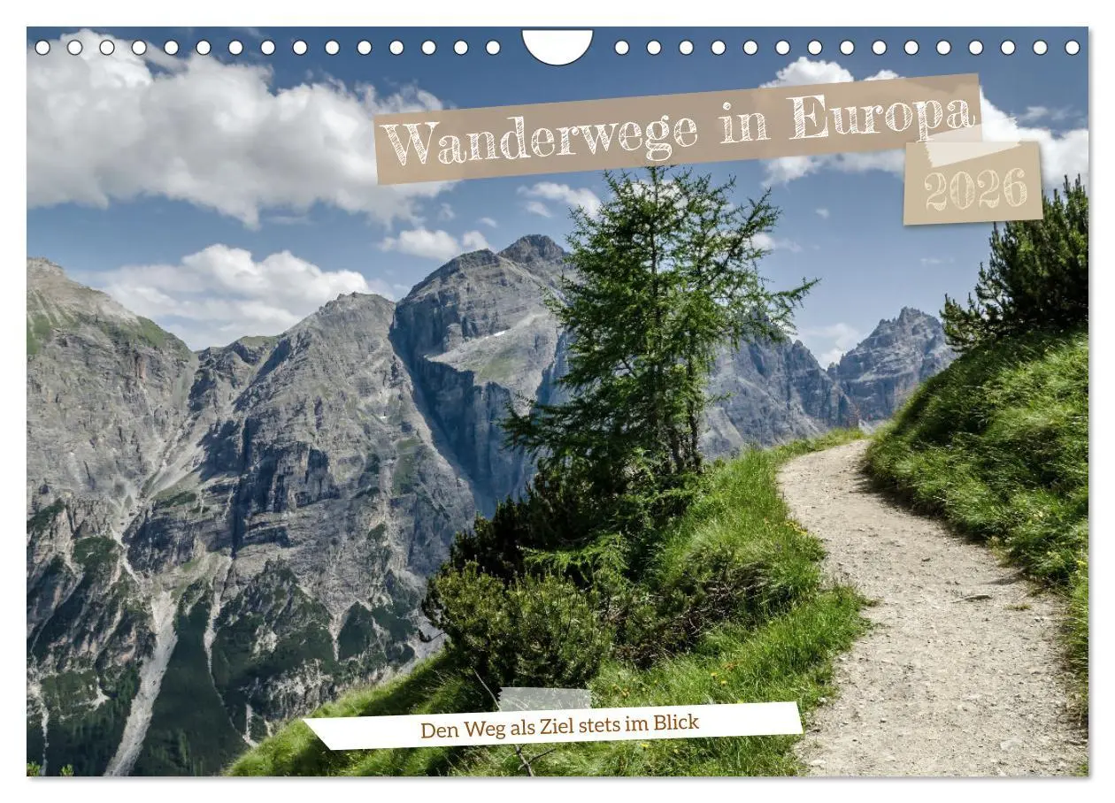Cover: 9783457566190 | Wanderwege in Europa (Wandkalender 2026 DIN A4 quer), CALVENDO...