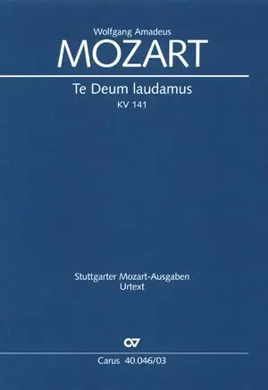 Cover: 9790007086190 | Te Deum (Klavierauszug) | KV 141 (66b), 1769 | Wolfgang Amadeus Mozart