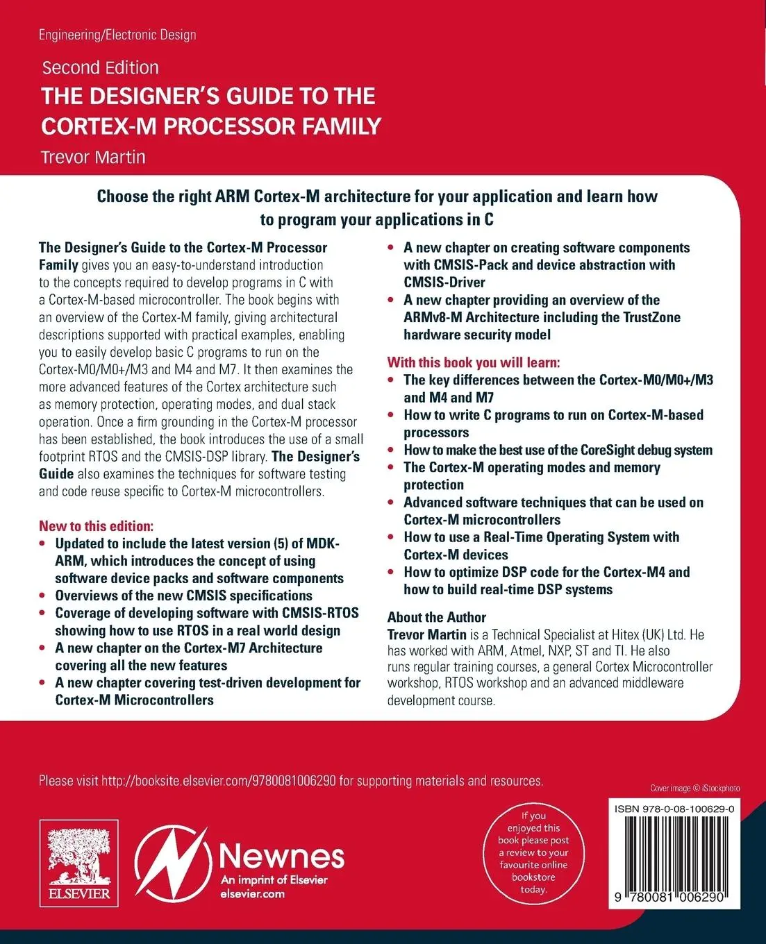 Rückseite: 9780081006290 | The Designer's Guide to the Cortex-M Processor Family | Trevor Martin