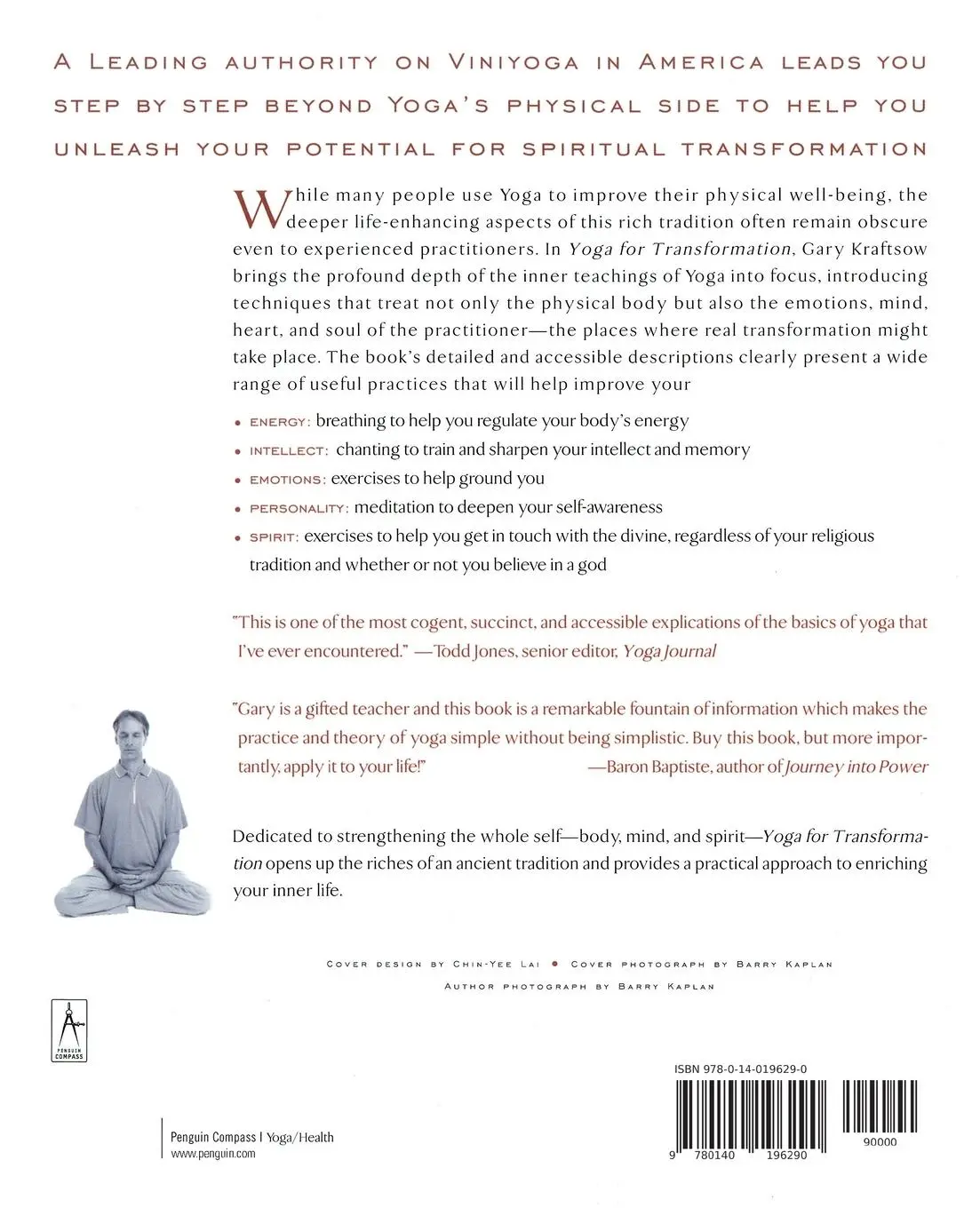 Rückseite: 9780140196290 | Yoga for Transformation | Gary Kraftsow | Taschenbuch | Englisch
