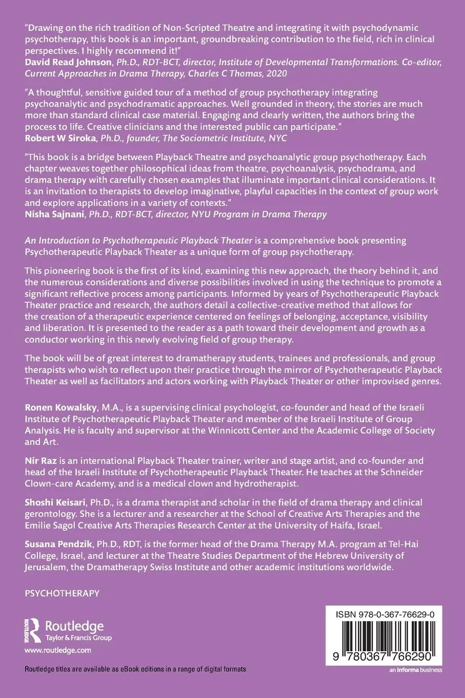 Rückseite: 9780367766290 | An Introduction to Psychotherapeutic Playback Theater | Taschenbuch