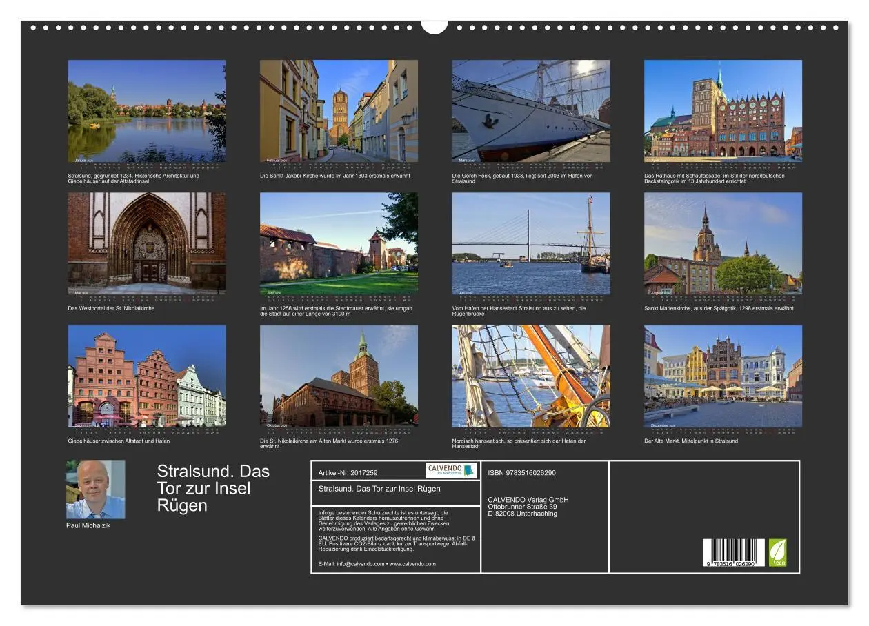 Bild: 9783516026290 | Stralsund. Das Tor zur Insel Rügen (Wandkalender 2026 DIN A2 quer),...