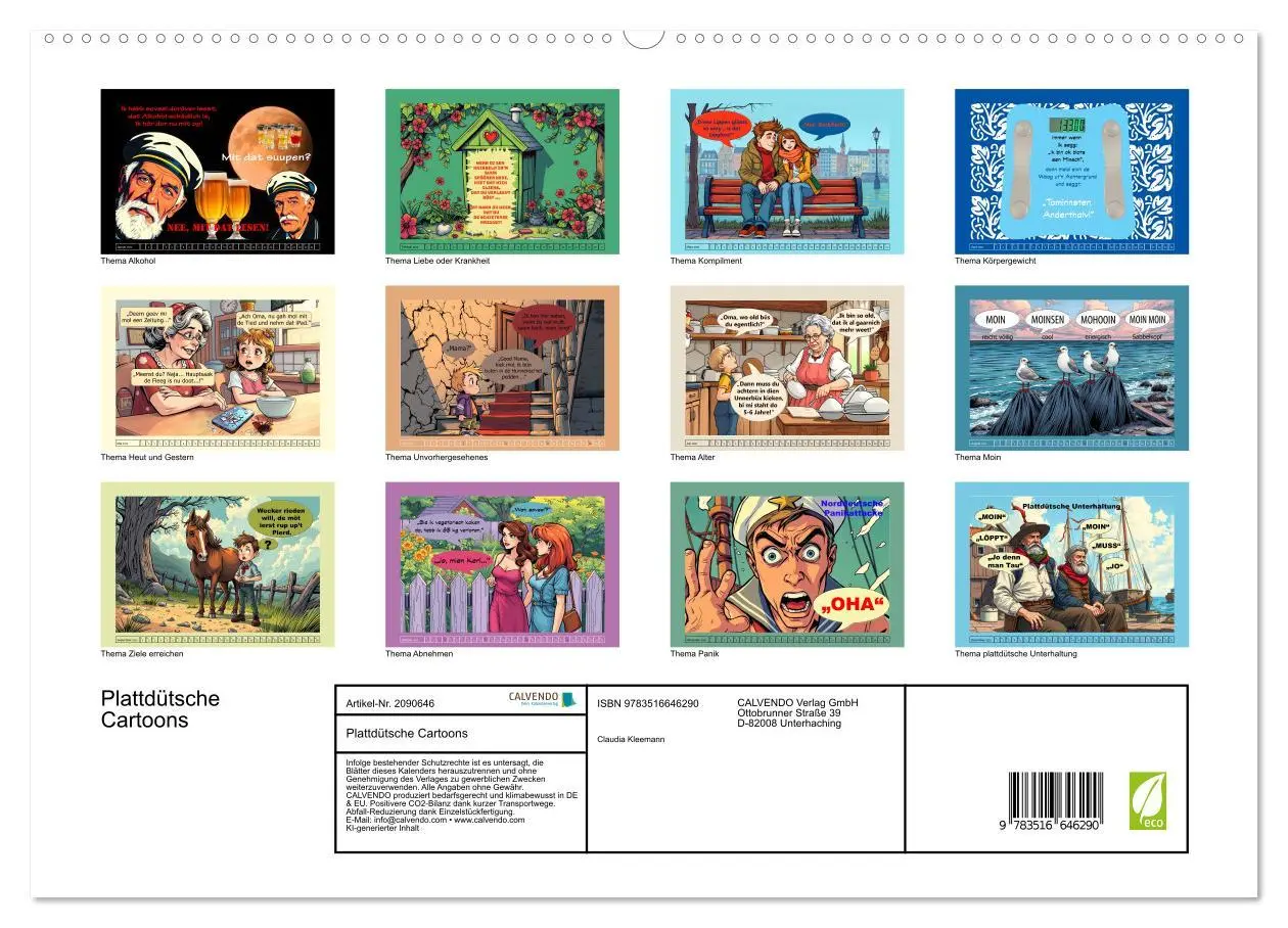 Bild: 9783516646290 | Plattdütsche Cartoons (hochwertiger Premium Wandkalender 2026 DIN...