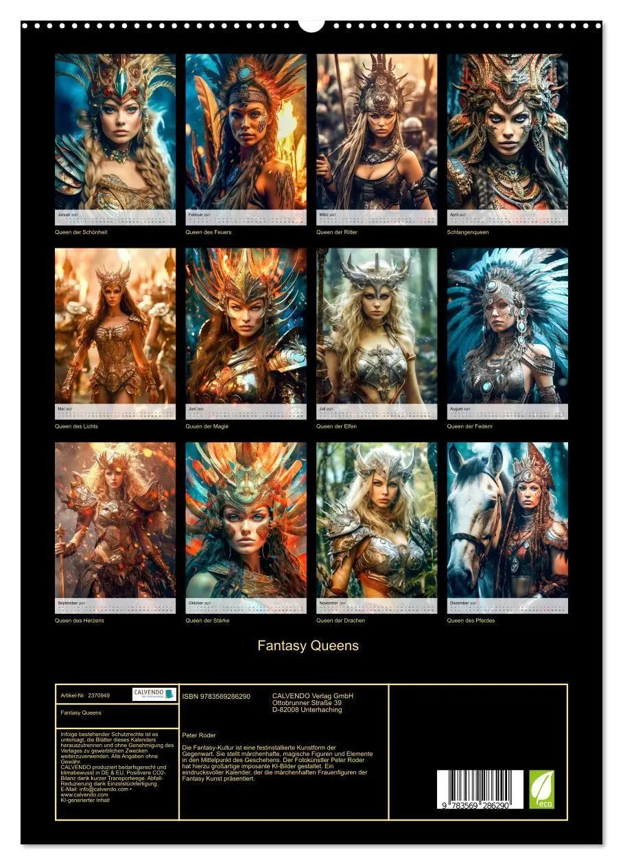 Bild: 9783569286290 | Fantasy Queens (hochwertiger Premium Wandkalender 2027 DIN A2...