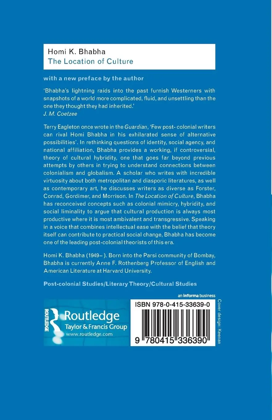 Rückseite: 9780415336390 | The Location of Culture | Homi K. Bhabha | Taschenbuch | Englisch