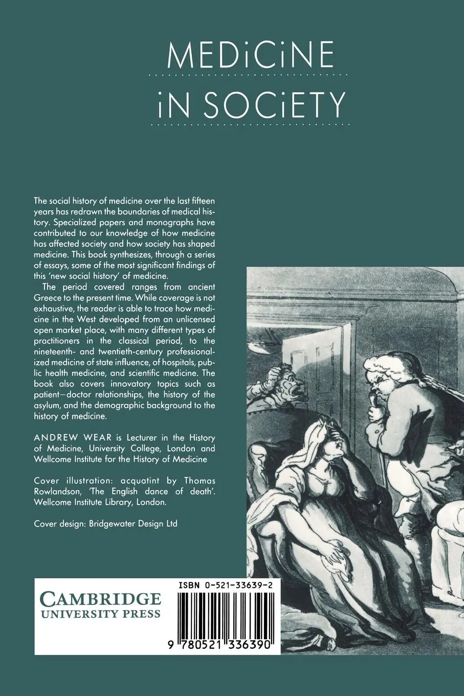 Rückseite: 9780521336390 | Medicine in Society | Historical Essays | Andrew Wear | Taschenbuch