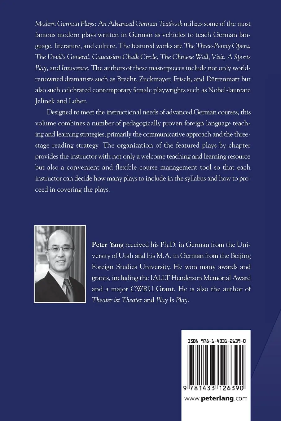 Rückseite: 9781433126390 | Modern German Plays | An Advanced German Textbook | Peter Yang | Buch