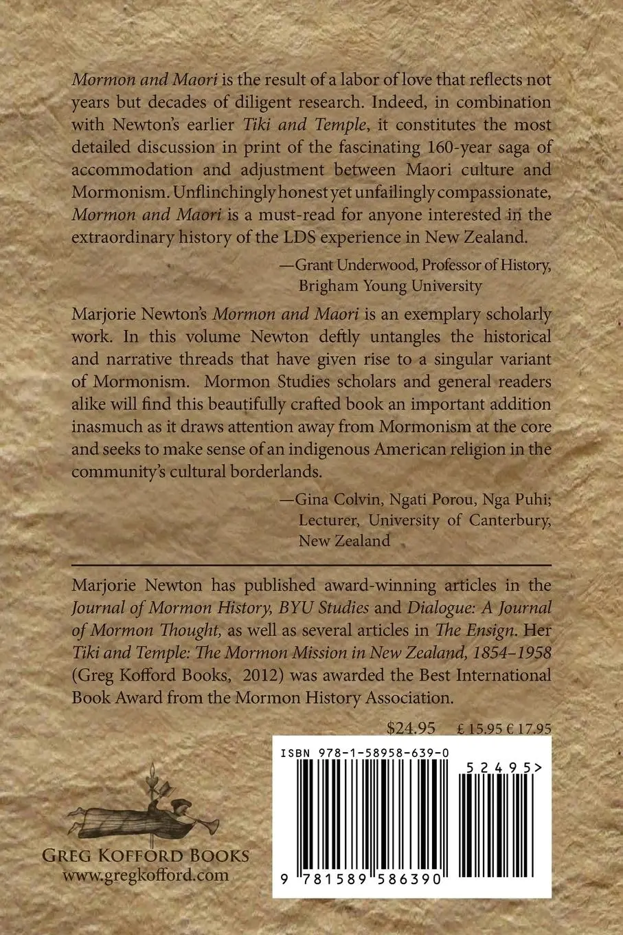 Rückseite: 9781589586390 | Mormon and Maori | Marjorie Newton | Taschenbuch | Englisch | 2014