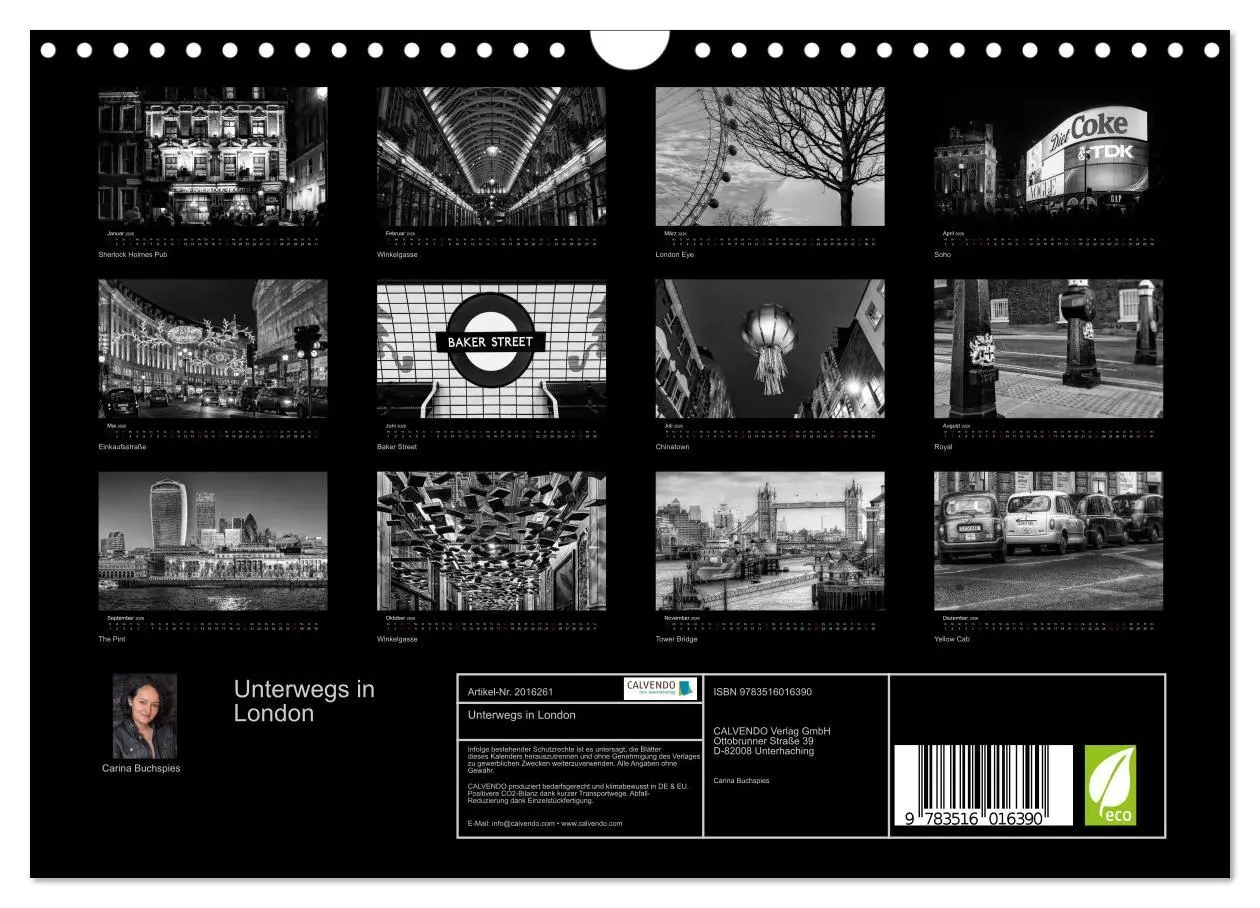 Bild: 9783516016390 | Unterwegs in London (Wandkalender 2026 DIN A4 quer), CALVENDO...