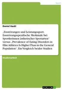 Cover: 9783668896390 | "Essstörungen und Leistungssport. Essstörungsspezifische Merkmale...