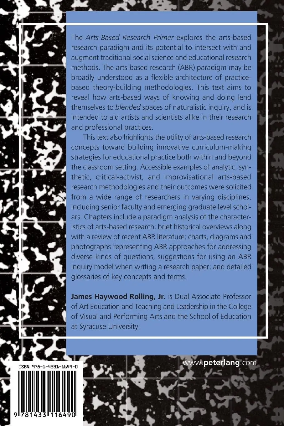 Rückseite: 9781433116490 | Arts-Based Research Primer | Jr. Rolling Haywood | Taschenbuch | 2013