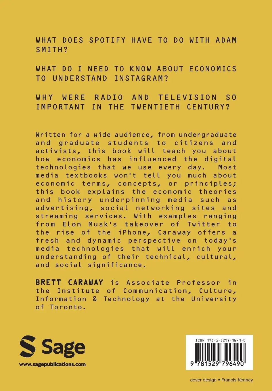 Rückseite: 9781529796490 | Digital Media Economics | Brett Caraway | Taschenbuch | Englisch