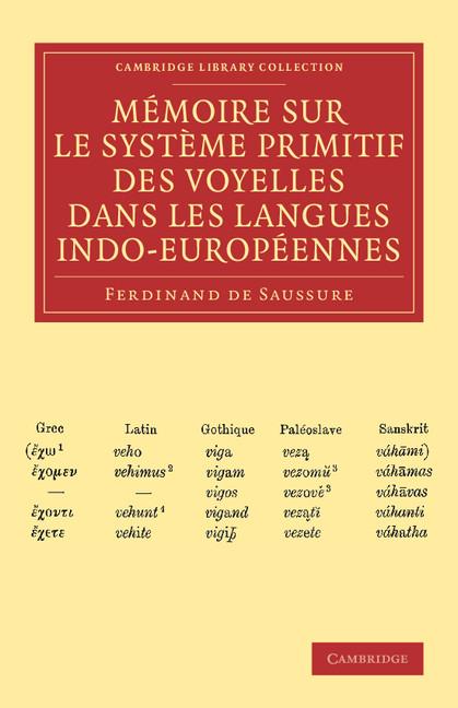 Cover: 9781108006590 | Memoire Sur Le Systeme Primitif Des Voyelles Dans Les Langues...