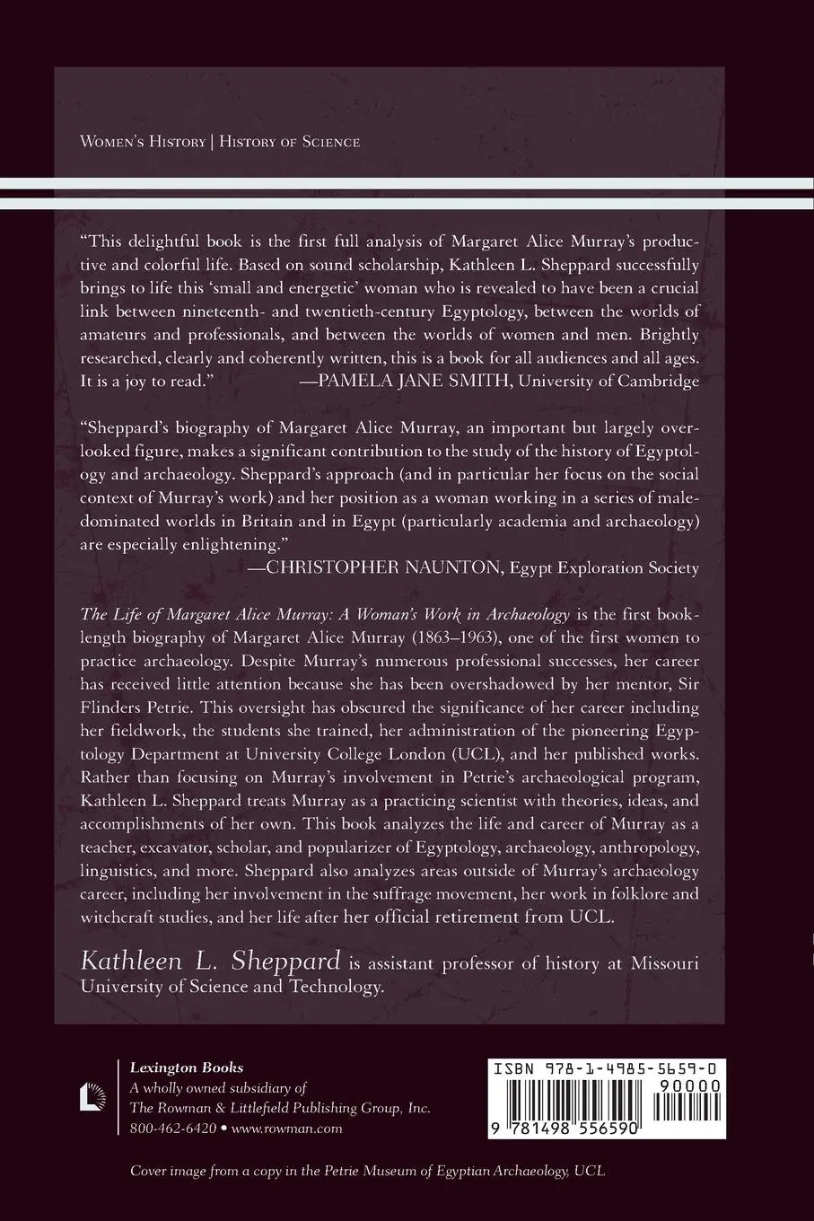 Rückseite: 9781498556590 | The Life of Margaret Alice Murray | Kathleen L. Sheppard | Taschenbuch
