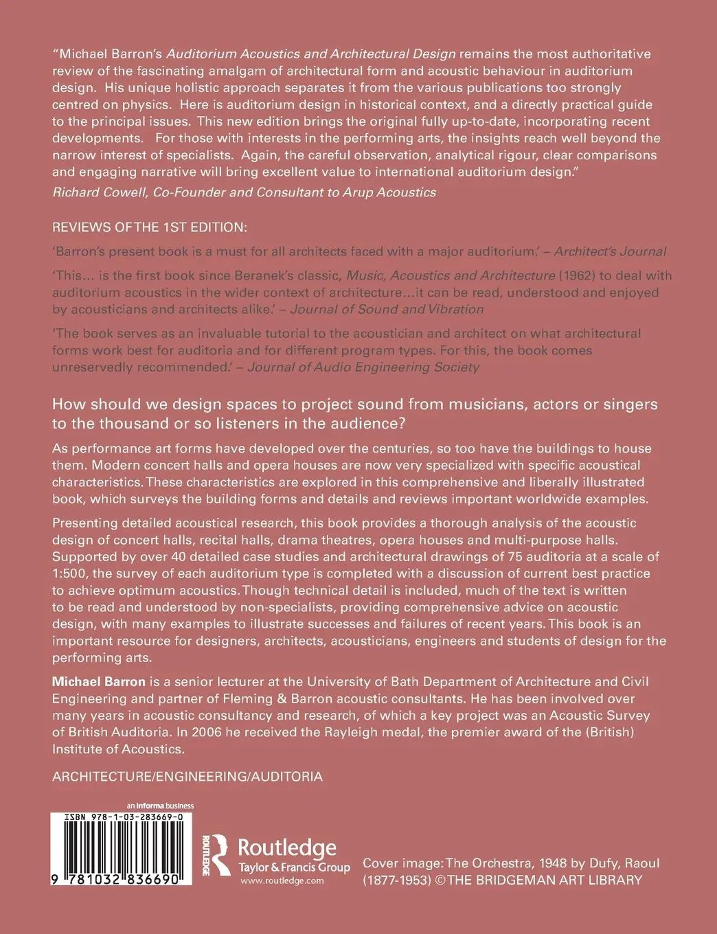 Rückseite: 9781032836690 | Auditorium Acoustics and Architectural Design | Michael Barron | Buch