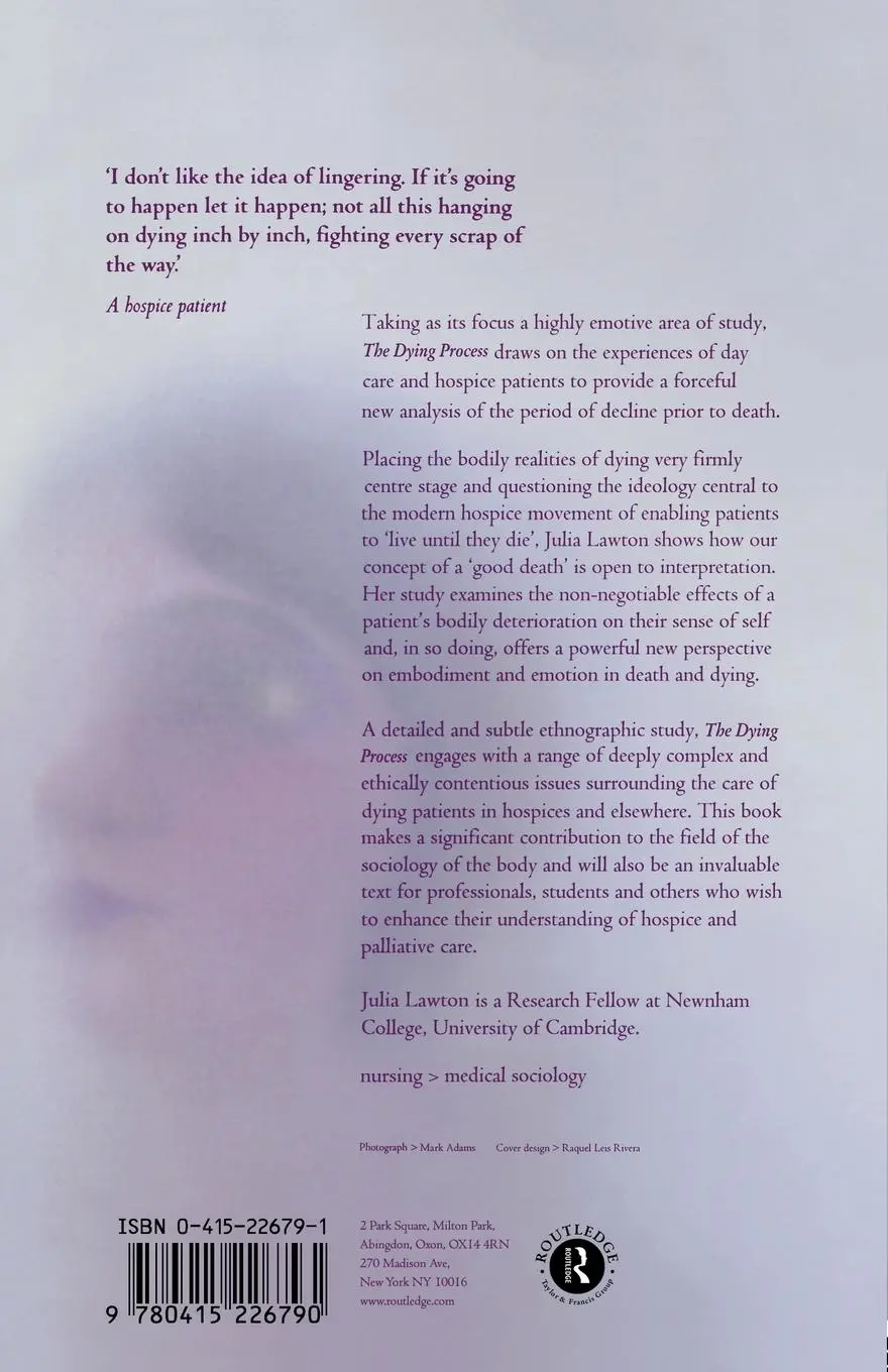 Rückseite: 9780415226790 | The Dying Process | Patients' Experiences of Palliative Care | Lawton