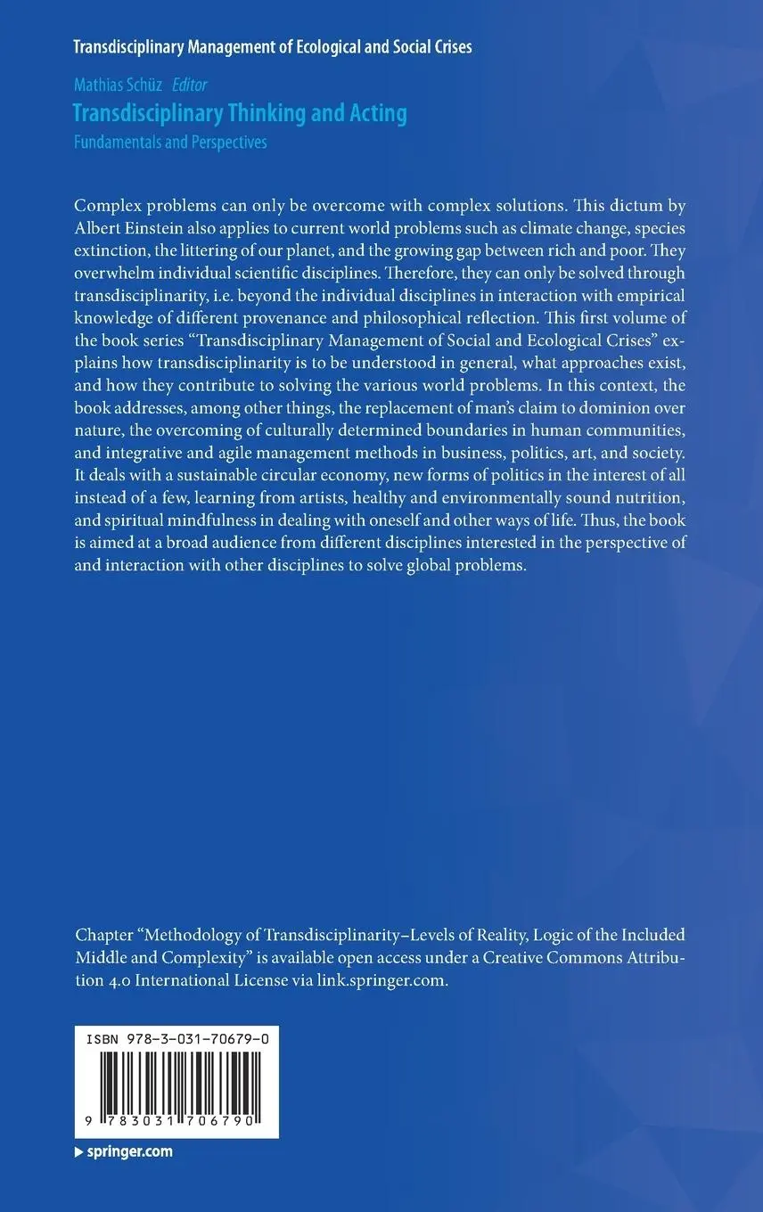 Rückseite: 9783031706790 | Transdisciplinary Thinking and Acting | Fundamentals and Perspectives
