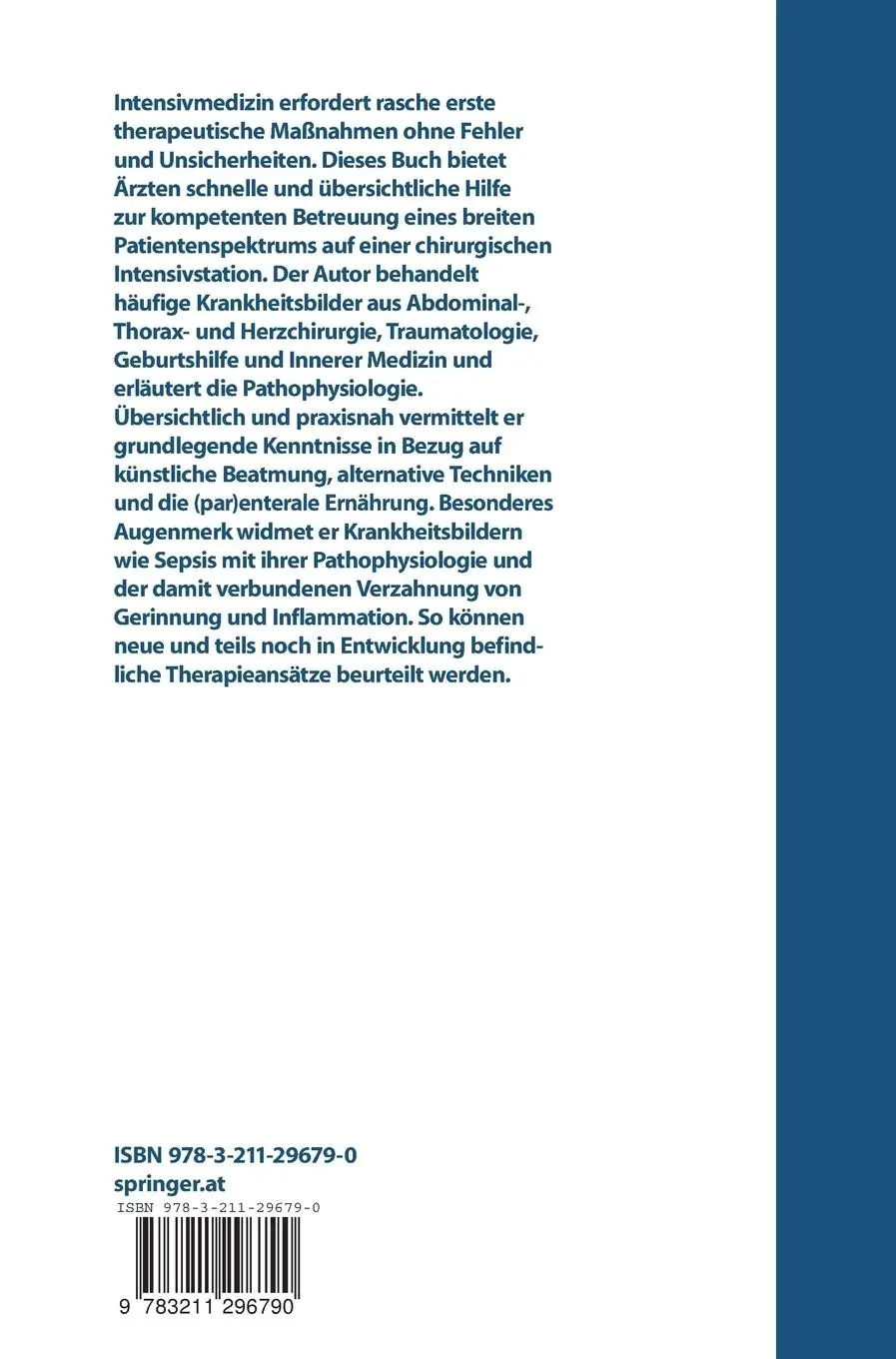 Rückseite: 9783211296790 | Chirurgische Intensivmedizin | Kompendium für die Praxis | Aloy | Buch