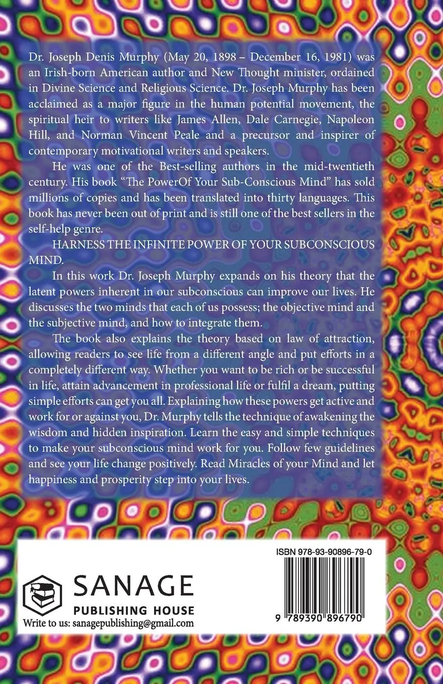 Rückseite: 9789390896790 | The Miracles of Your Mind | Joseph Murphy | Taschenbuch | Englisch