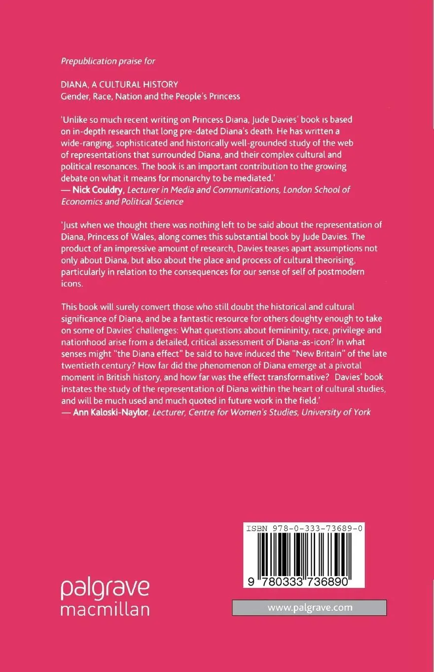 Rückseite: 9780333736890 | Diana, A Cultural History | J. Davies | Taschenbuch | Paperback | viii
