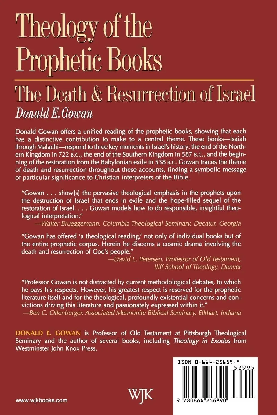 Rückseite: 9780664256890 | Theology of the Prophetic Books | Donald E Gowan | Taschenbuch | 1998