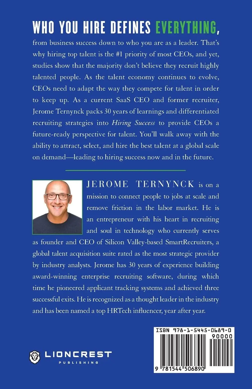 Rückseite: 9781544506890 | Hiring Success | How Visionary CEOs Compete for the Best Talent | Buch