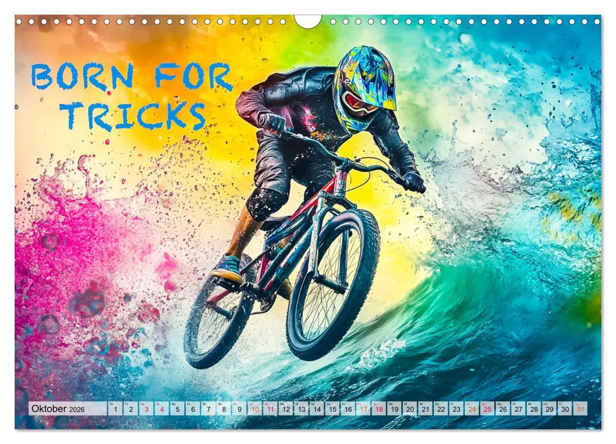 Bild: 9783457356890 | BMX - Coole Slogans (Wandkalender 2026 DIN A3 quer), CALVENDO...