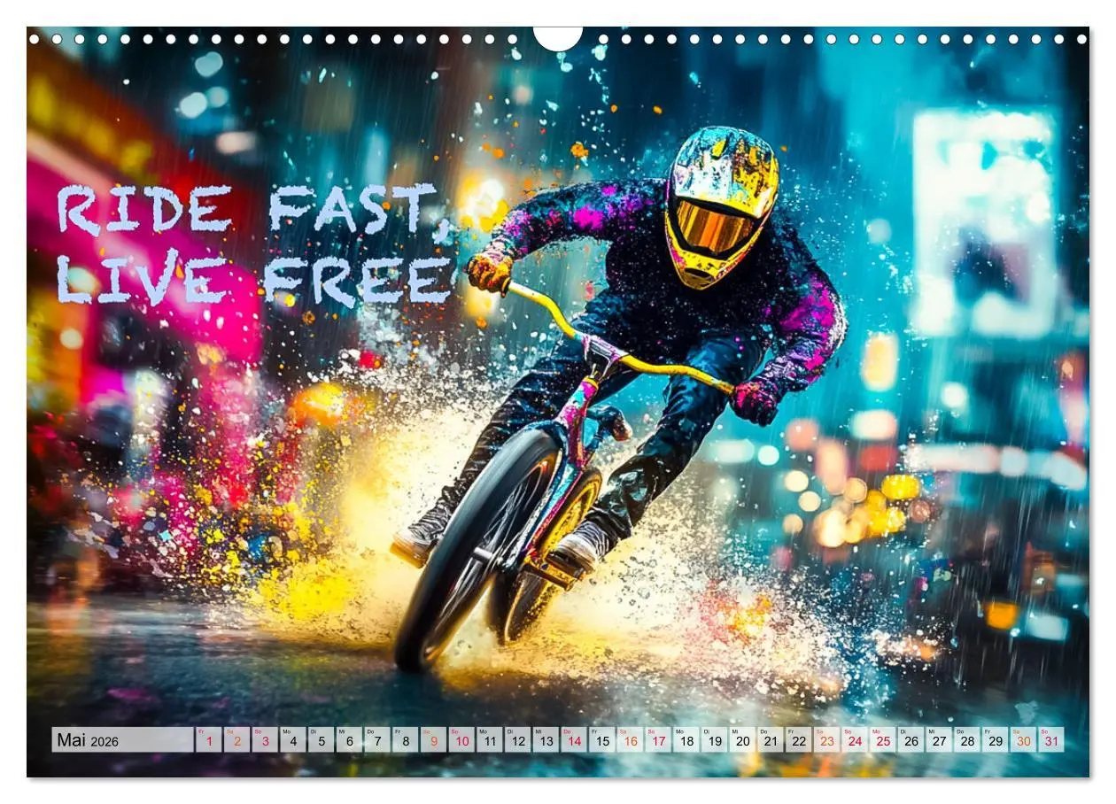 Bild: 9783457356890 | BMX - Coole Slogans (Wandkalender 2026 DIN A3 quer), CALVENDO...
