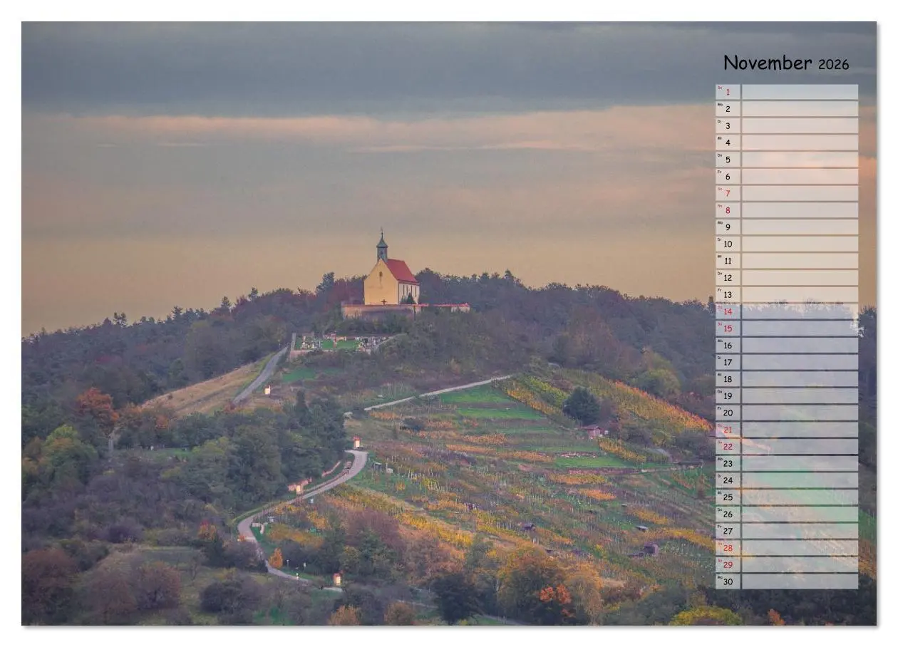 Bild: 9783457806890 | Rund um die Wurmlinger Kapelle (Wandkalender 2026 DIN A2 quer),...