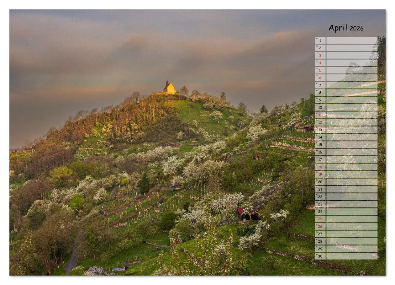 Bild: 9783457806890 | Rund um die Wurmlinger Kapelle (Wandkalender 2026 DIN A2 quer),...