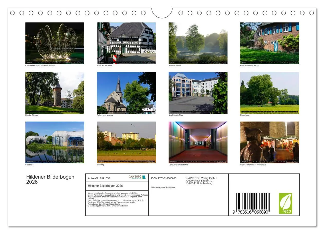 Bild: 9783516066890 | Hildener Bilderbogen 2026 (Wandkalender 2026 DIN A4 quer), CALVENDO...