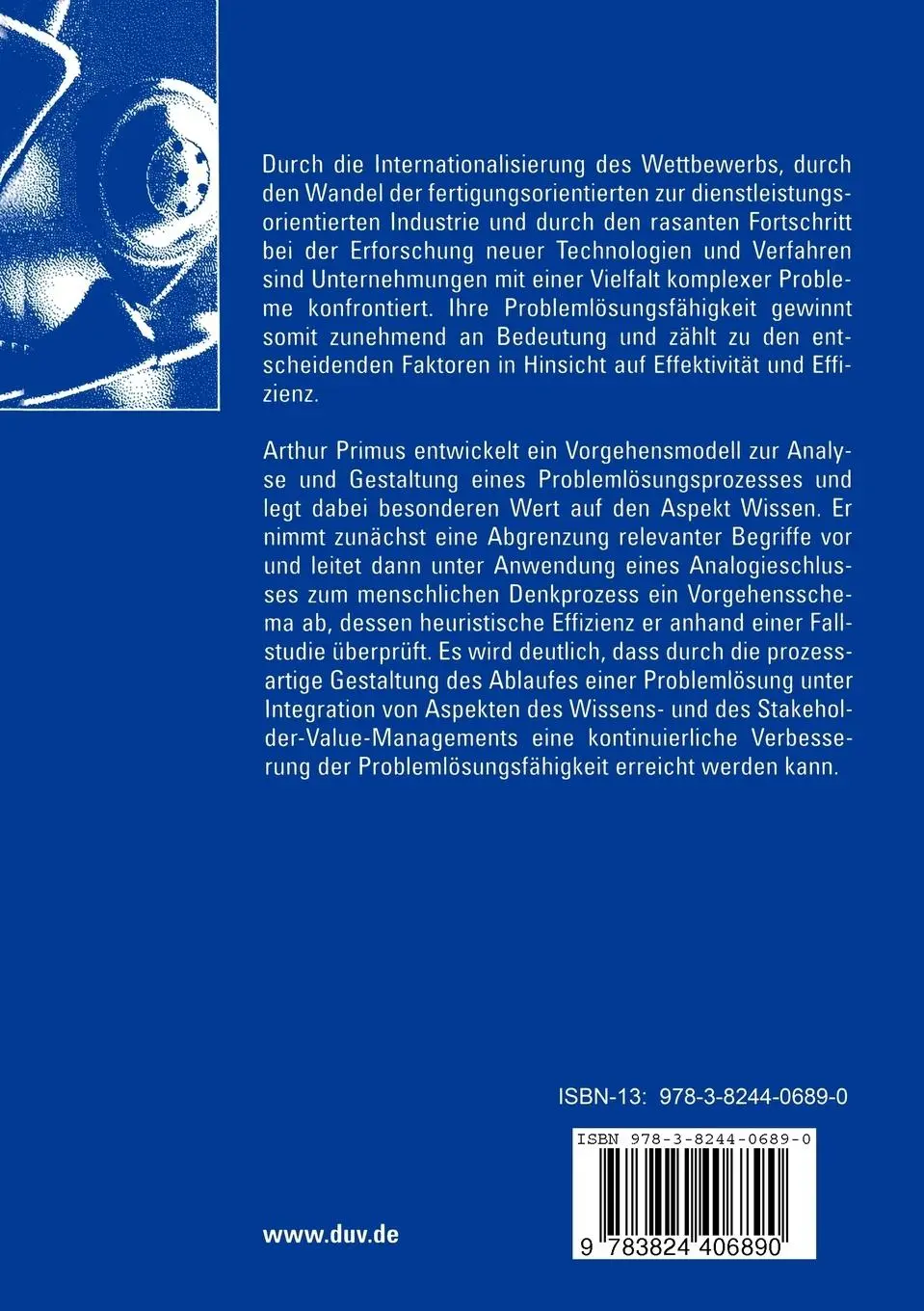 Rückseite: 9783824406890 | Optimierung von Problemlösungsprozessen durch Wissensmanagement | Buch