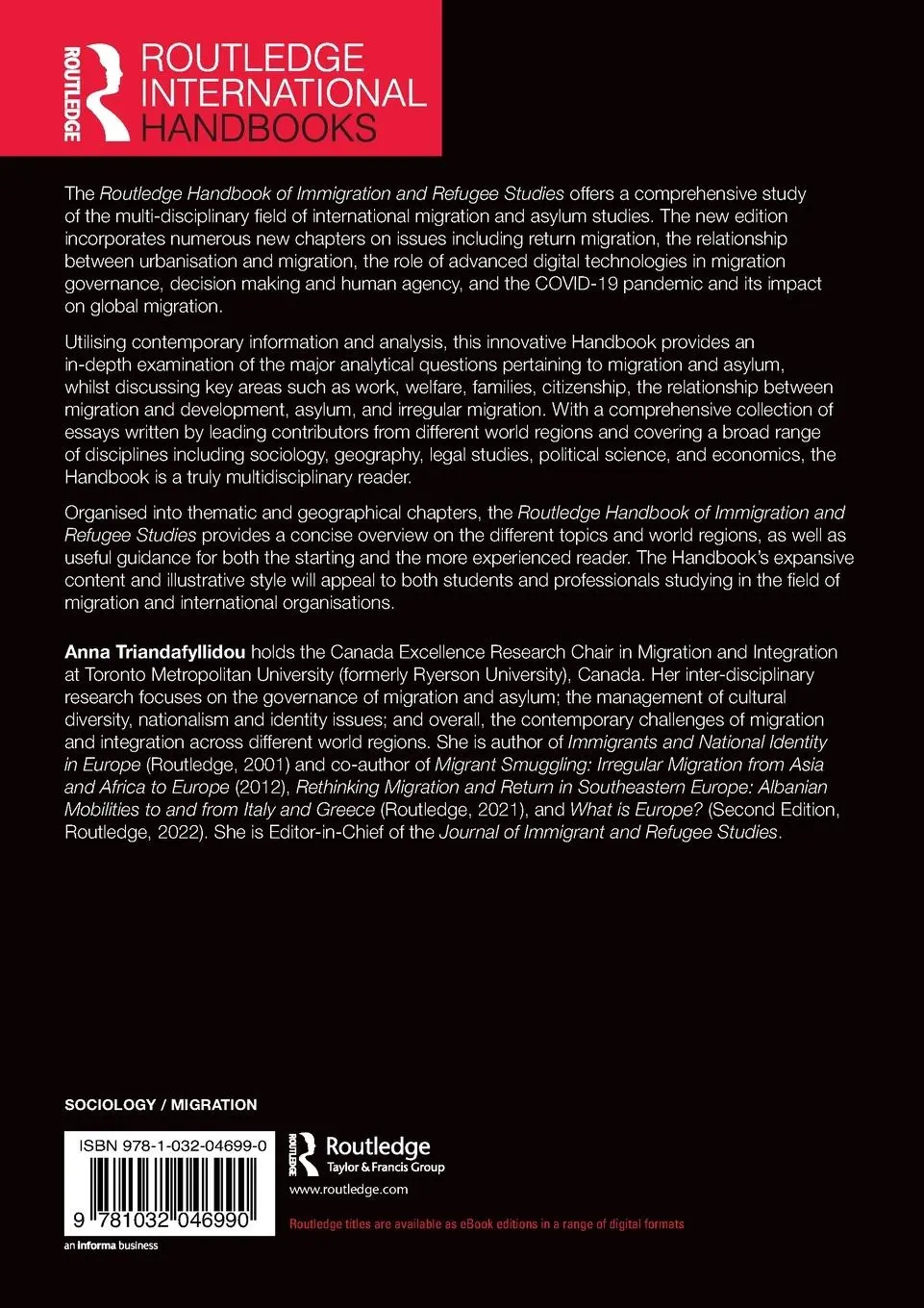 Rückseite: 9781032046990 | Routledge Handbook of Immigration and Refugee Studies | Taschenbuch