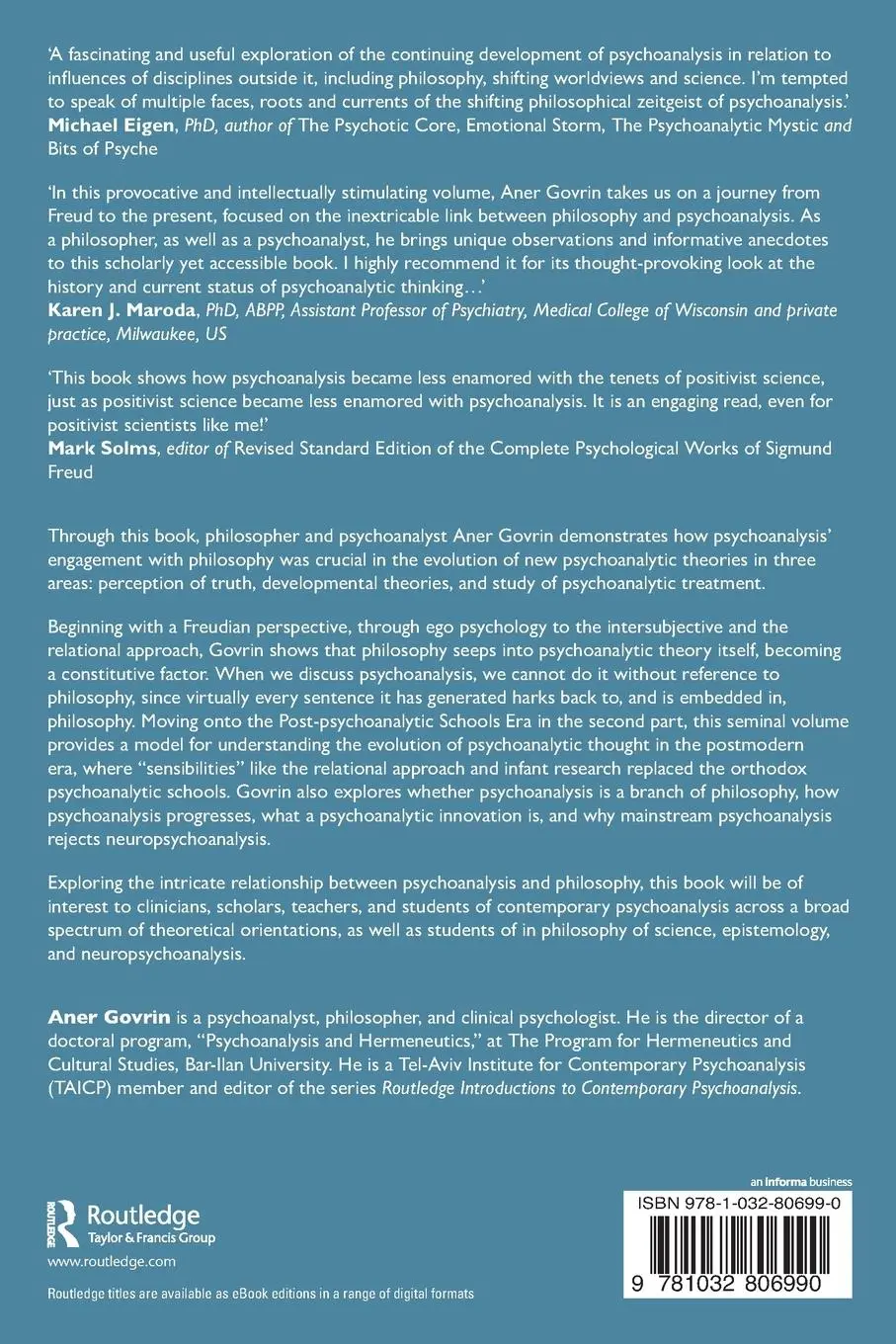 Rückseite: 9781032806990 | How Philosophy Changed Psychoanalysis | Aner Govrin | Taschenbuch