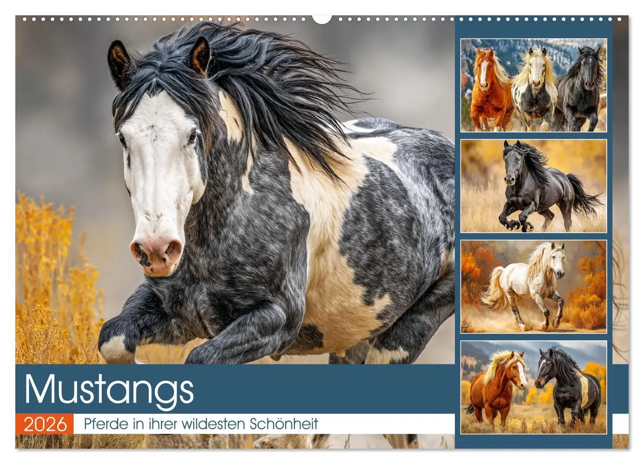 Cover: 9783457416990 | Mustangs. Pferde in ihrer wildesten Schönheit (Wandkalender 2026...