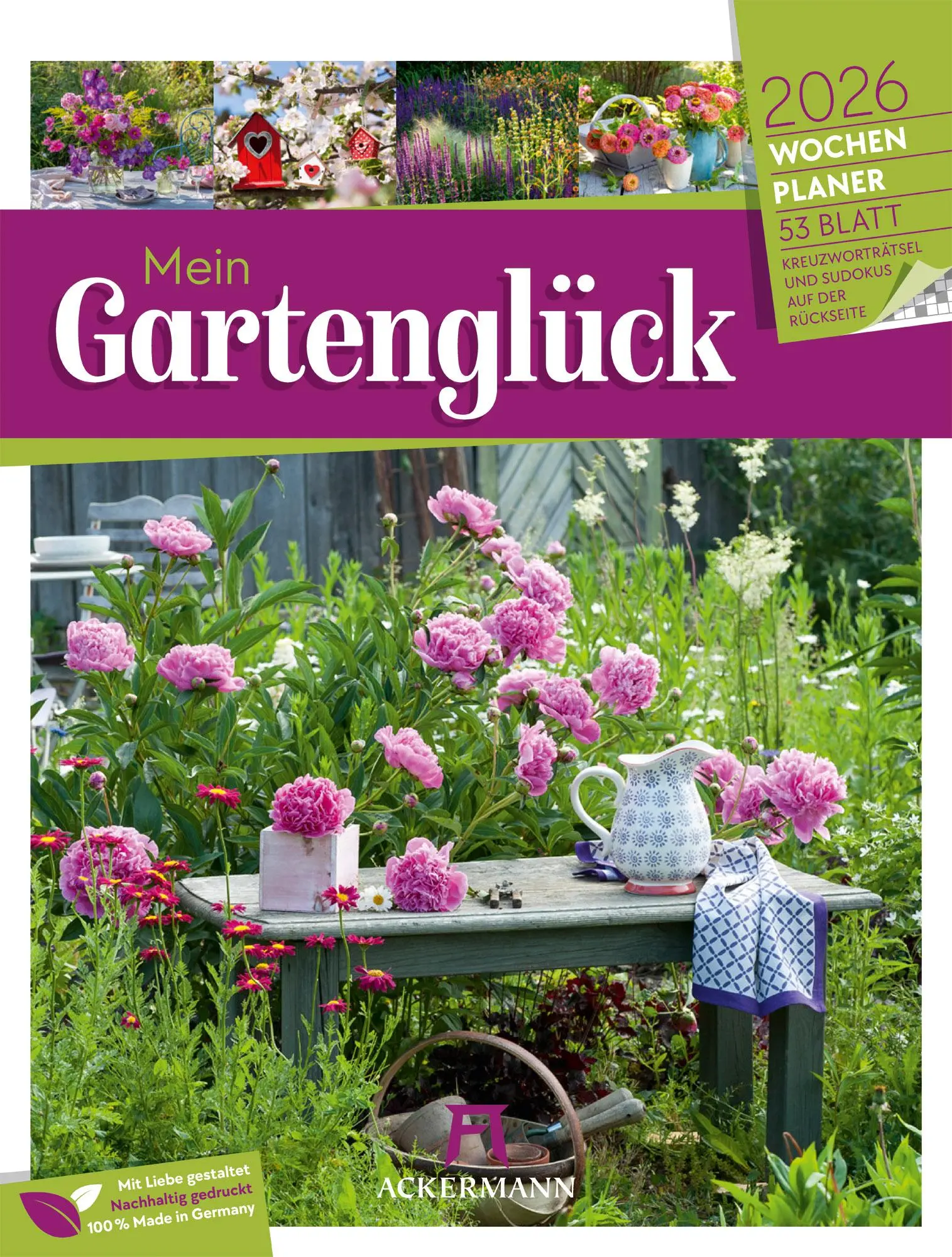 Cover: 9783838426990 | Gartenglück - Wochenplaner Kalender 2026 | Ackermann Kunstverlag GmbH