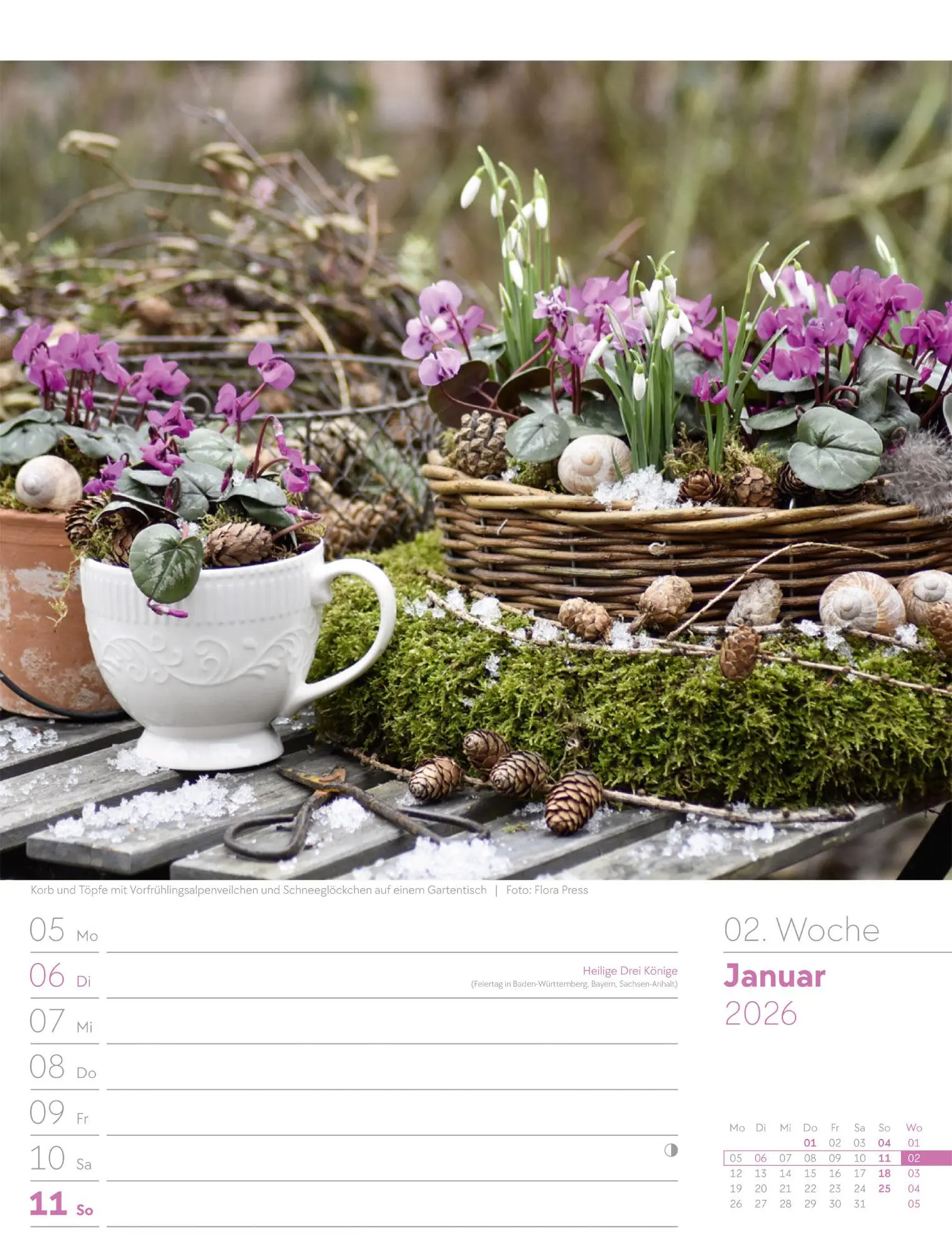 Bild: 9783838426990 | Gartenglück - Wochenplaner Kalender 2026 | Ackermann Kunstverlag GmbH