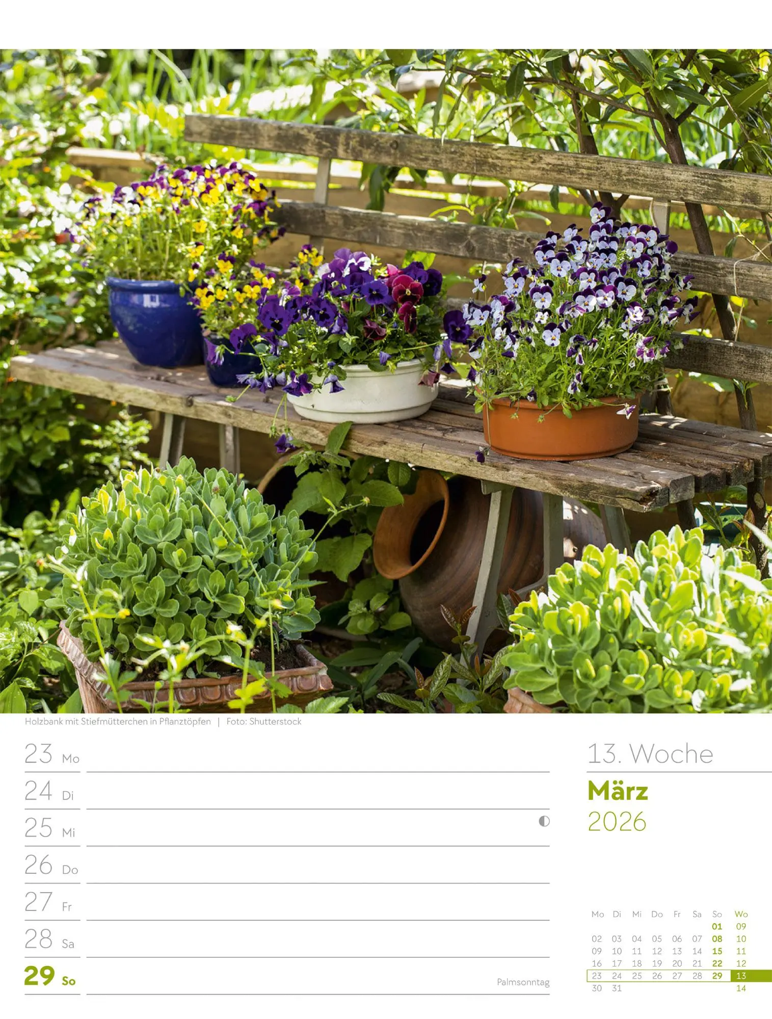 Bild: 9783838426990 | Gartenglück - Wochenplaner Kalender 2026 | Ackermann Kunstverlag GmbH