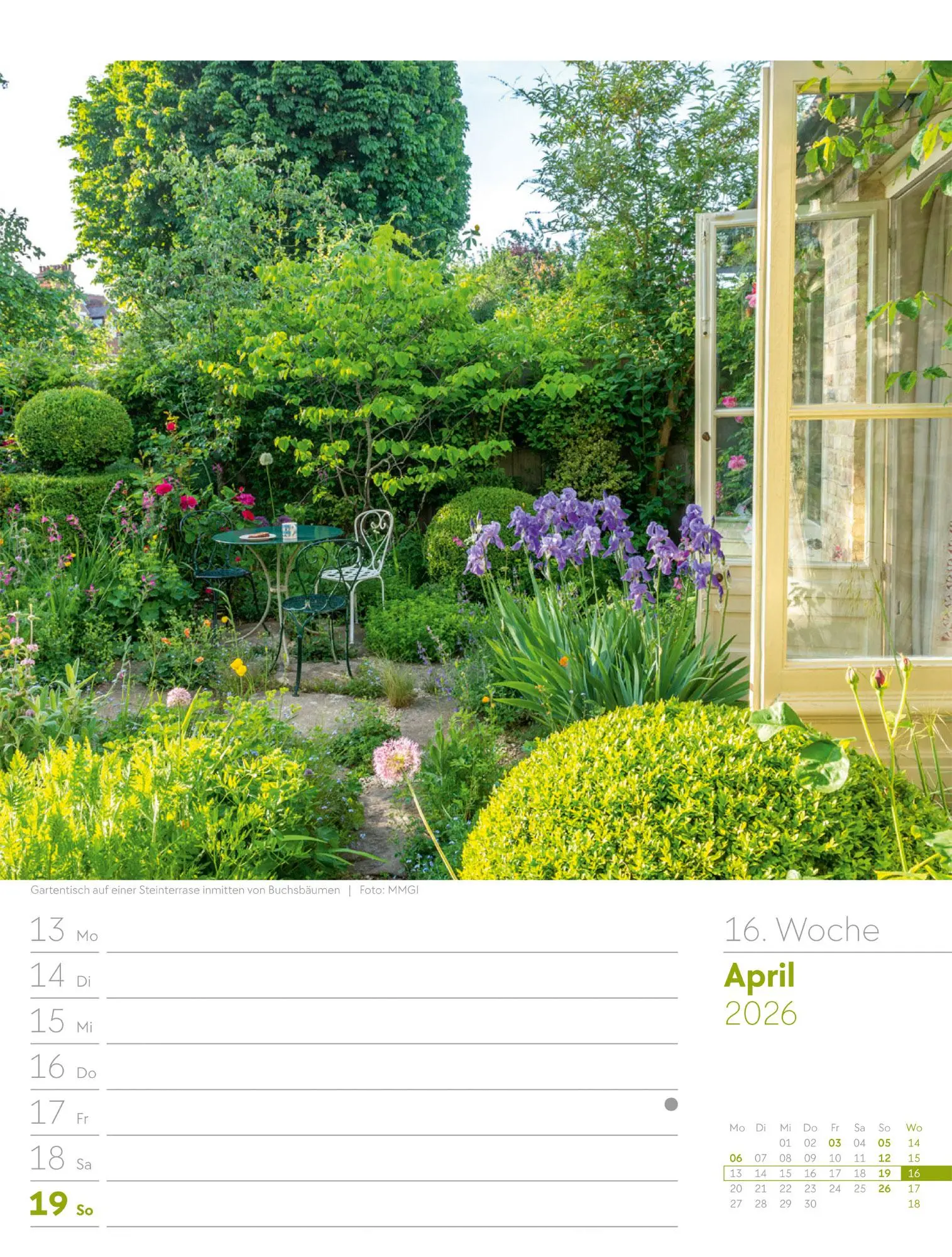 Bild: 9783838426990 | Gartenglück - Wochenplaner Kalender 2026 | Ackermann Kunstverlag GmbH
