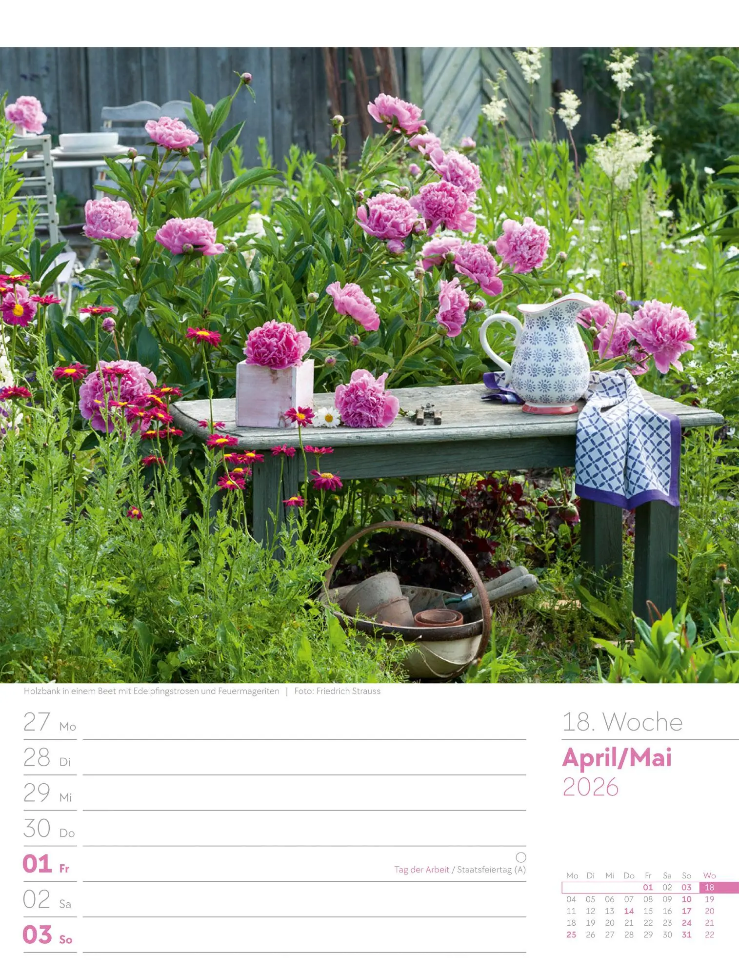 Bild: 9783838426990 | Gartenglück - Wochenplaner Kalender 2026 | Ackermann Kunstverlag GmbH