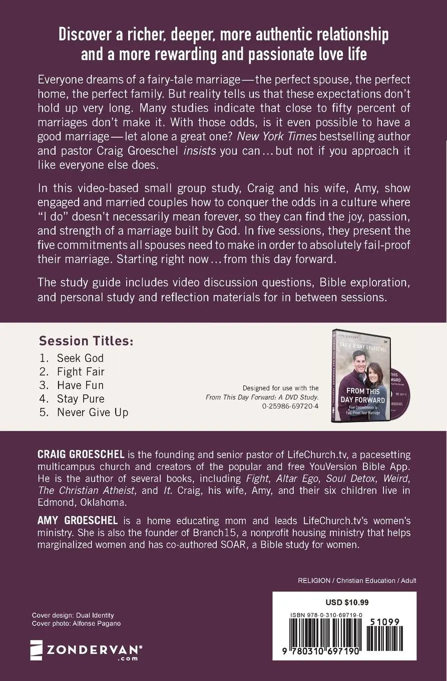Rückseite: 9780310697190 | From This Day Forward Study Guide | Craig Groeschel (u. a.) | Buch
