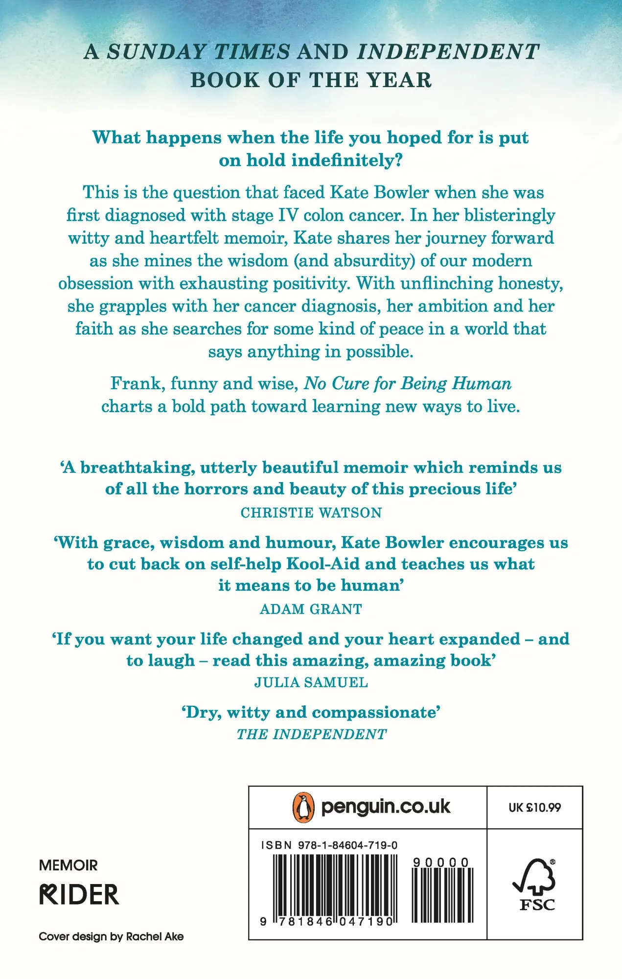 Rückseite: 9781846047190 | No Cure for Being Human | (and Other Truths I Need to Hear) | Bowler