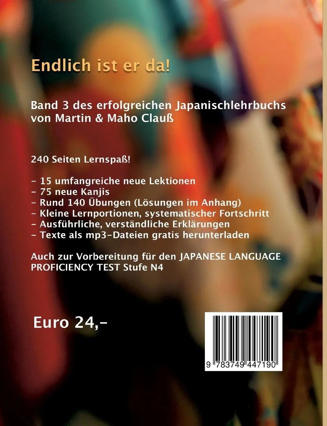 Rückseite: 9783749447190 | Japanisch Schritt für Schritt Band 3: | Martin Clauß (u. a.) | Buch