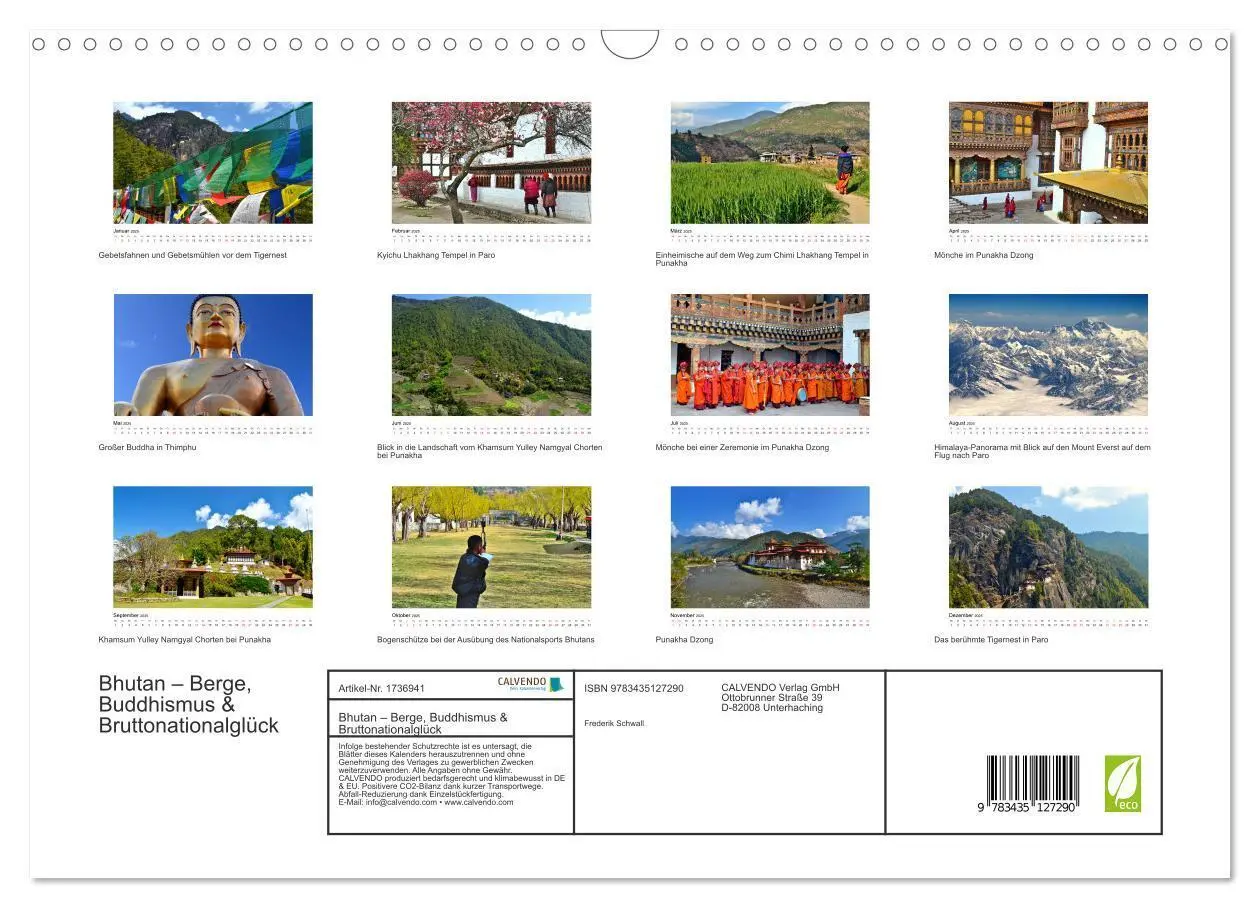 Bild: 9783435127290 | Bhutan - Berge, Buddhismus &amp; Bruttonationalglück (Wandkalender 2025...