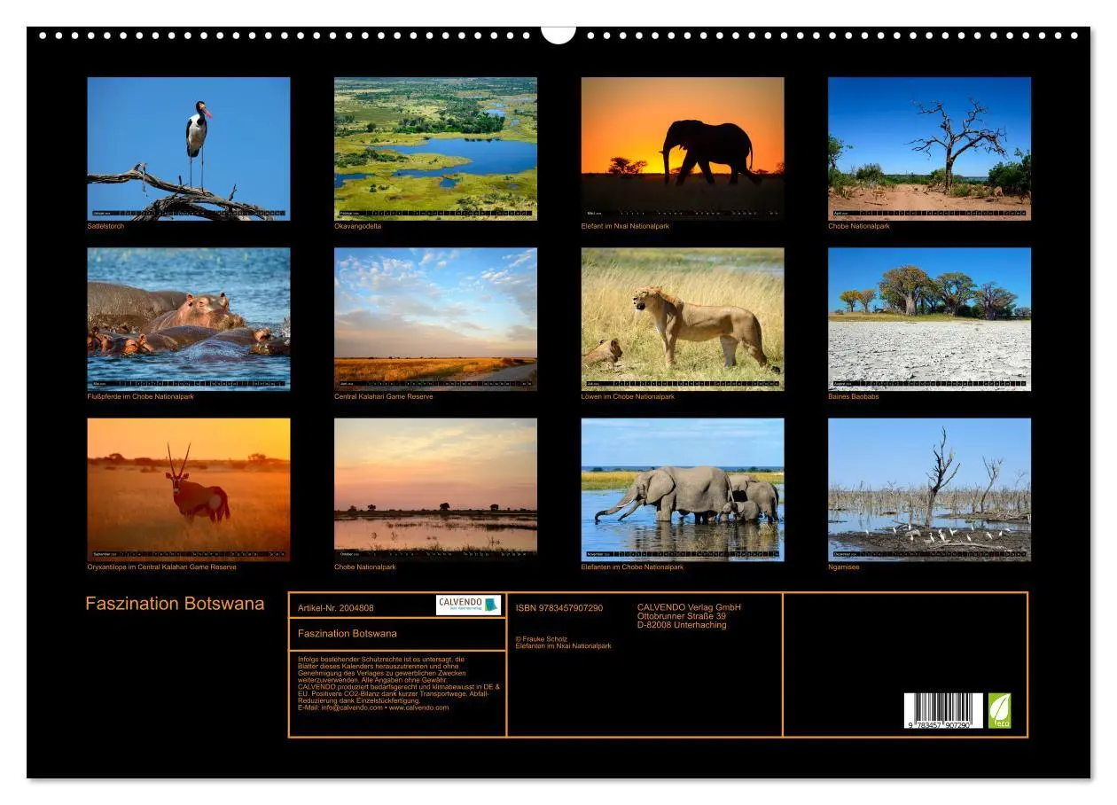 Bild: 9783457907290 | Faszination Botswana (Wandkalender 2026 DIN A2 quer), CALVENDO...