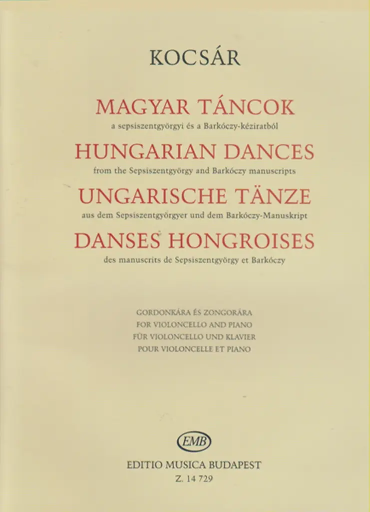 Cover: 9790080147290 | Ungarische Tänze für Violoncello und Klavier | Miklos Kocsar | Buch