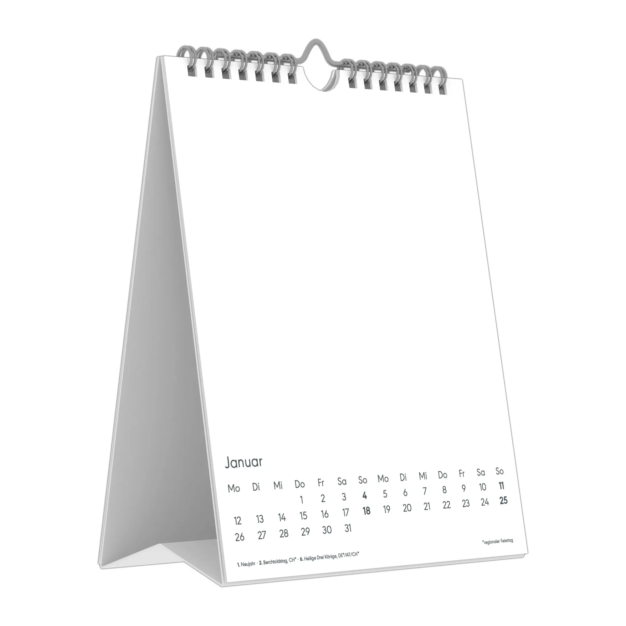 Bild: 4069095007390 | Kreativ-Kalender Tischaufsteller hoch weiß 2026 - 16 x 20 - Foto,...