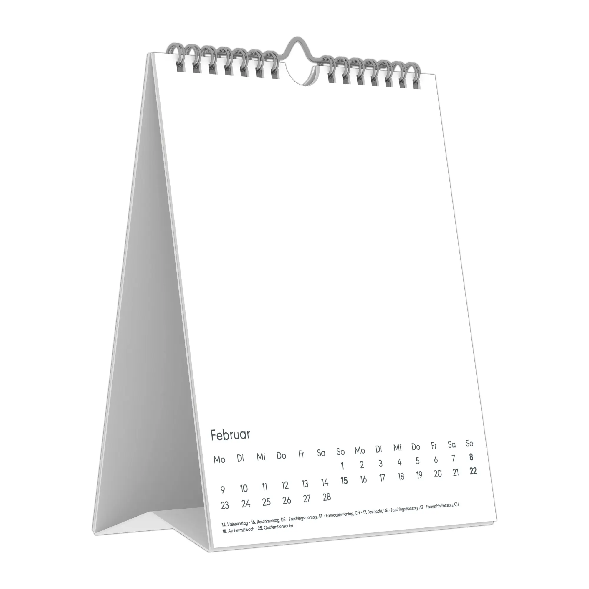 Bild: 4069095007390 | Kreativ-Kalender Tischaufsteller hoch weiß 2026 - 16 x 20 - Foto,...